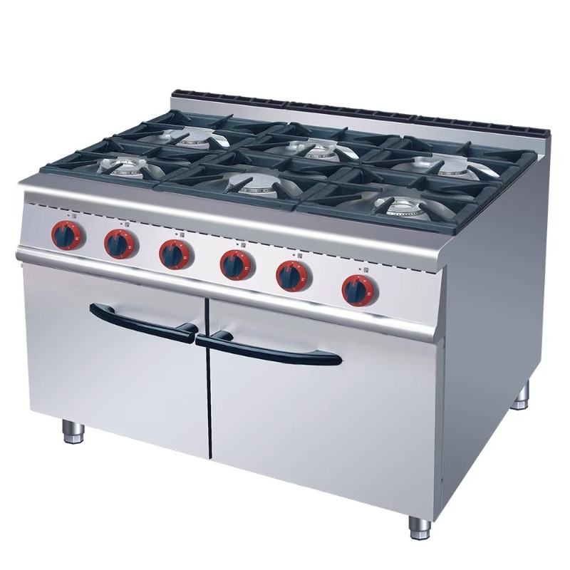 Range Commercial Kitchen - Standard 6-Brenner Gewerblicher Gasherd mit Gasofen